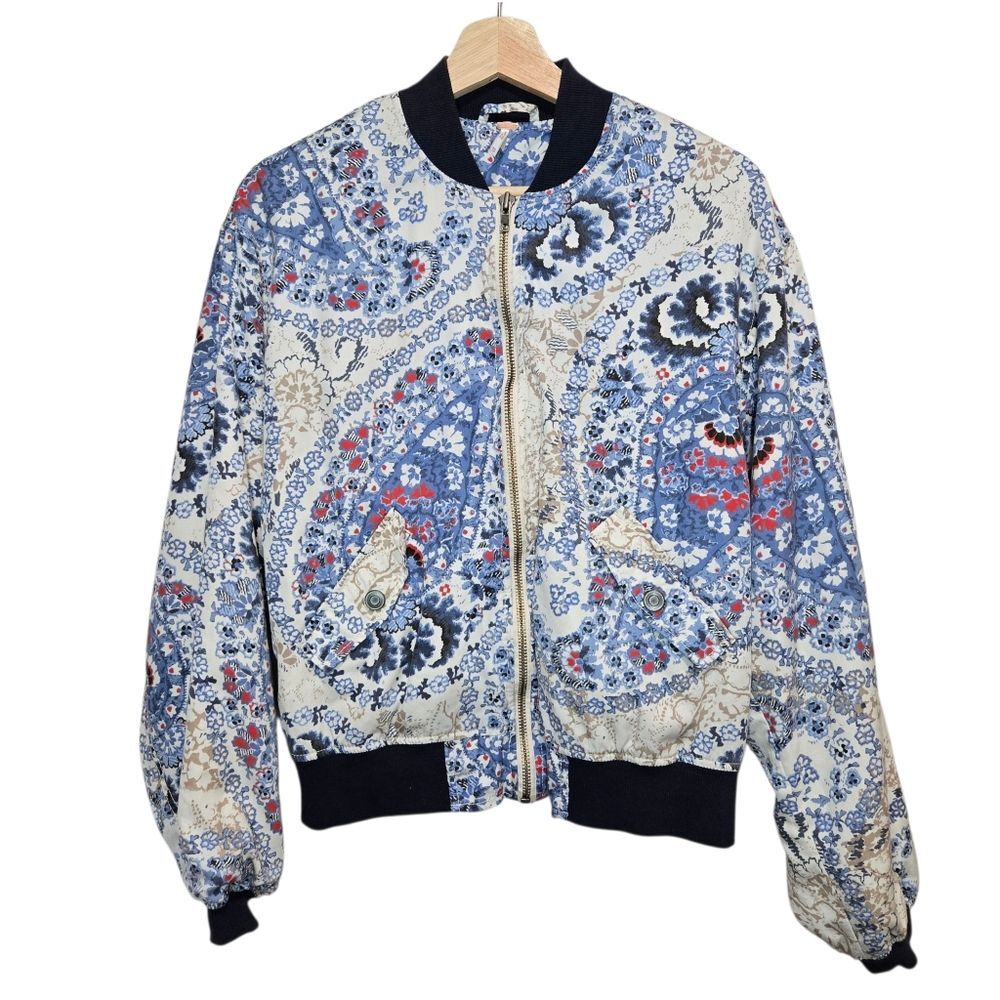 Free People Daytrip Paisley Bomber Jacket